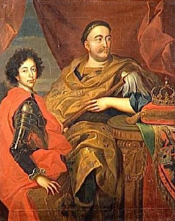 Jan Tricius Portrait of John III Sobieski with his son France oil painting art